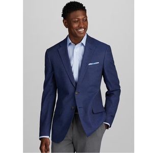 Jos. A. Bank Men’s Size 40 LG Slim Fit Linen Blend Sportcoat - Navy Blue